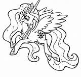 Celestia Coloring Pony Little Princess sketch template