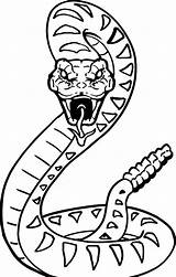 Snake Coloring Rattlesnake Pages Printable Animal Drawing sketch template
