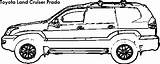 Toyota Prado Land Cruiser Car Dimensions Coloring sketch template