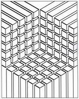 Optique Illusions Illusion Géométrique Difficile Gabarit Livres Tatouages Adulte sketch template