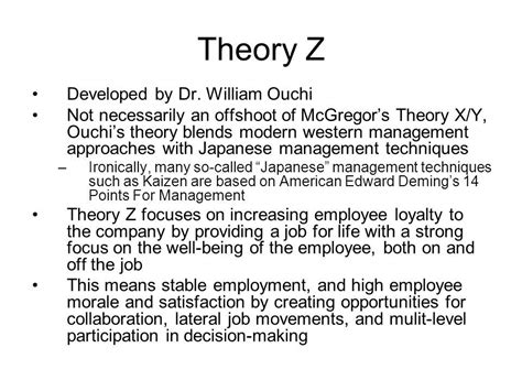 theory   ouchi  dr william ouchis  called japanese management style popularized