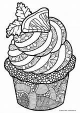 Mandala Adults Zentangle Ut Skriva Cupcakes Coloriage Mandalas Coloring4free Målarböcker Pantry Målarbild Färglägg Vuxna Mycoloring Helado Och sketch template
