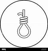 Noose Gallows Rope Outline Circle Alamy Round Icon Color sketch template