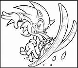 Sonic Coloring Ice Kids Skating Pages Playing Hedgehog sketch template