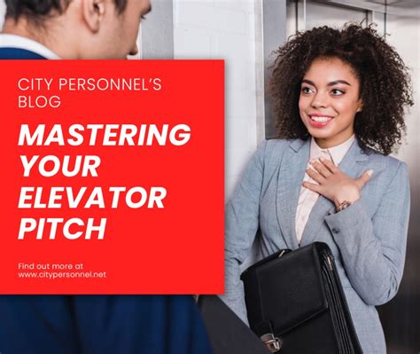 mastering  elevator pitch city personnel