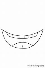 Mouth Outline Coloring Parts Body Flashcard Worksheets Part Nose Mouth2 sketch template