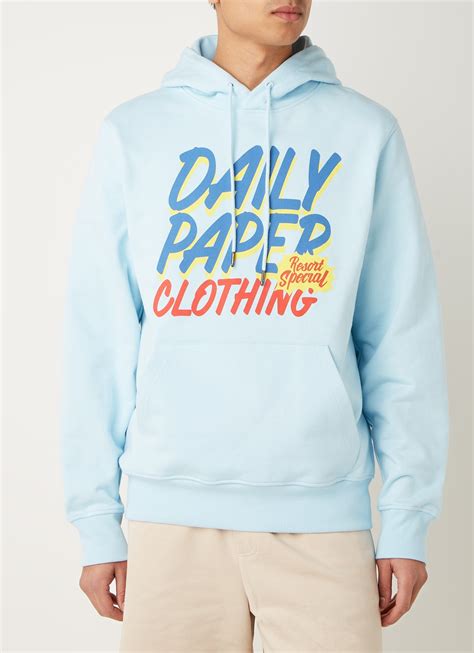 daily paper renary hoodie met logoprint lichtblauw de bijenkorf