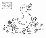 Embroidery Patterns Transfer Vintage Ducks Cute Duck Pattern Designs Knots French Swans Hand sketch template