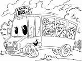 Bus Coloring School Pages Printable Kids sketch template