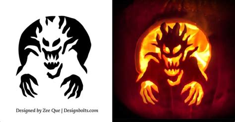 halloween scary pumpkin carving stencils patterns templates