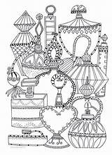 Bottles Chanel N5 Mandalas раскраска Zentangle Erwachsene Draw sketch template