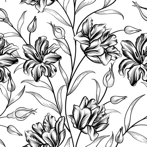 floral background flower pattern flourish seamless texture  vector art  vecteezy