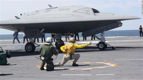 navy catapults drone  aircraft carrier cnncom