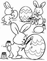 Easter Coloring Egg Pages Cute Bunnies Painting Color Colouring Printable Bunny Eggs Happy Rabbit Printables Book Ostern Print Kids Bunnys sketch template