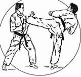Karate Coloring Martial Kwon Tae sketch template