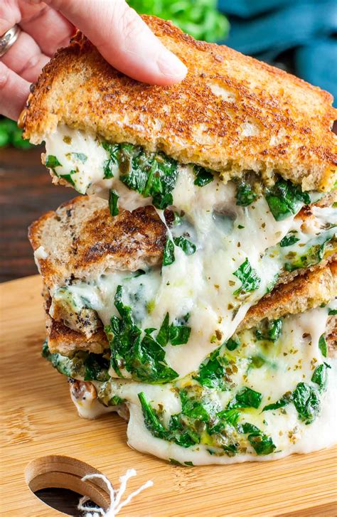 easy cheesy vegan spinach pesto grilled cheese peas  crayons