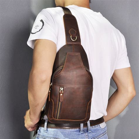 leather sling bag menfestival leather bag backpack single strap mens crossbody leather pack