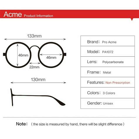 pro acme non prescription clear lens glasses retro small round metal