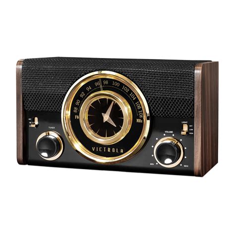 victrola bluetooth analog clock radio espresso walmartcom