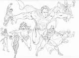 Justice League Coloring4free Mewarnai sketch template