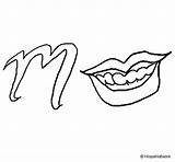 Mouth Coloring Coloringcrew sketch template