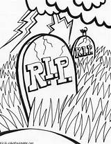 Coloring Halloween Pages Rip Tombstone Printable Kids Thecoloringbarn sketch template