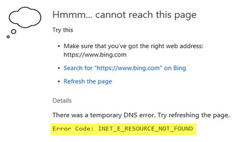edge will not open pdf files or websites inet e resource not found