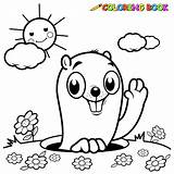 Coloring Hole Groundhog Pages Gopher Outline Book Vector Stock Activities Peeking Animals Illustration Clipart Woodchuck Clip Illustrations Color Sea Colouring sketch template
