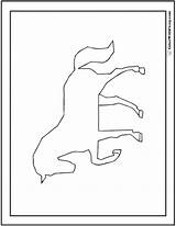 Horse Coloring Sheets Outline Silhouette Pages Outlines Sheet Neat Cut Color Colorwithfuzzy sketch template