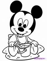 Mickey Baby Coloring Mouse Pages Disney Printable Book Maus Minnie Football Micky Pluto Babies Kids Funstuff Disneyclips sketch template