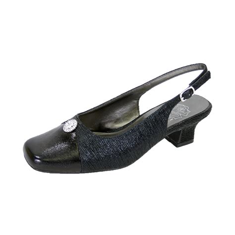 floral jolie women wide width elegant  heel dress slingback shoes black  lupongovph