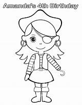Pirate Girl Coloring Pages Kids Drawing Female Printable Piraten Mädchen Personalized Color Getcolorings Ausmalen Girls Book Birthday Print Party Favor sketch template