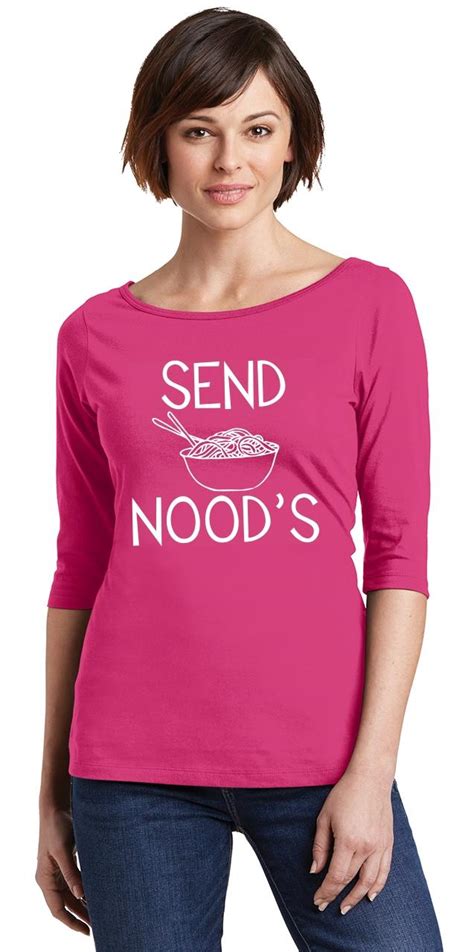 ladies send noods scoop 3 4 slv tee food sex college party ebay