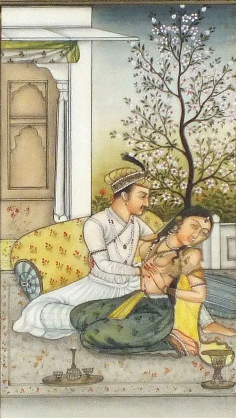 Mughal School Four Mughal Love Paintings On Ivory Erotic