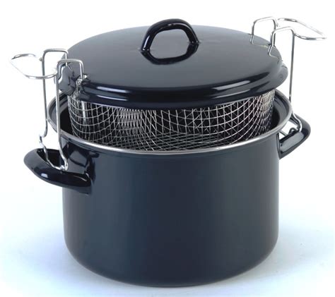 bolcom frituurpan frietpan   cm geemailleerd staal zwart