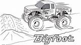 Jam Bigfoot モンスター トラック Monstertruck Everfreecoloring りえ 塗り絵 Digger Ziyaret Coloringfolder sketch template