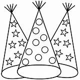 Coloring Hat Party Hats Pages Kids sketch template