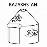 Yurt Mongolia Kazakhstan Kyrgyzstan sketch template
