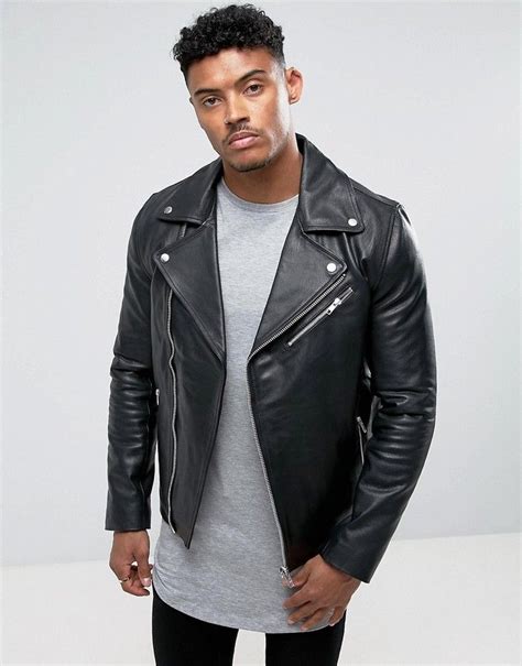 asos leather biker jacket  black mens spring jackets stylish jackets asos leather jacket