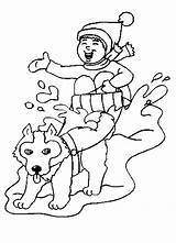 Coloring Dog Pages Sledding Snow Clipart Sled Colouring Clip Minotaur Library Sketch Popular Template sketch template
