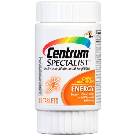centrum specialist energy complete multivitamin supplement  count tablets buy