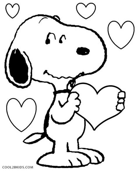 printable snoopy coloring pages  kids coolbkids valentine