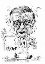 Sartre Caricature sketch template