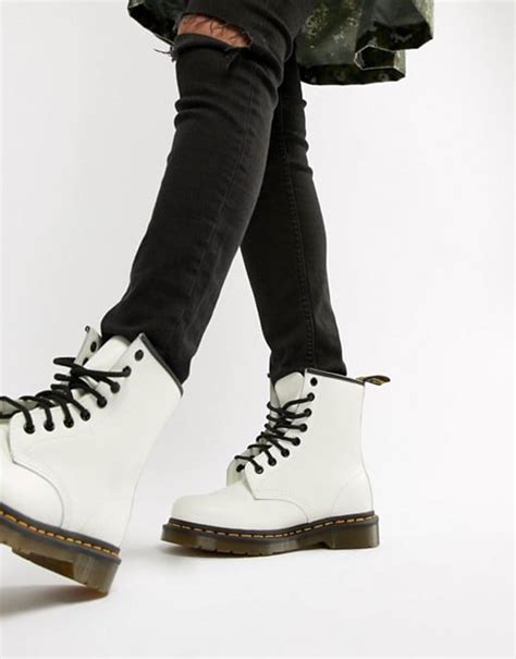 dr martens  white leather flat ankle boots   wear  martens popsugar fashion