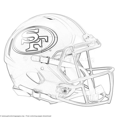 grayscale san francisco ers football helmet coloring pages football