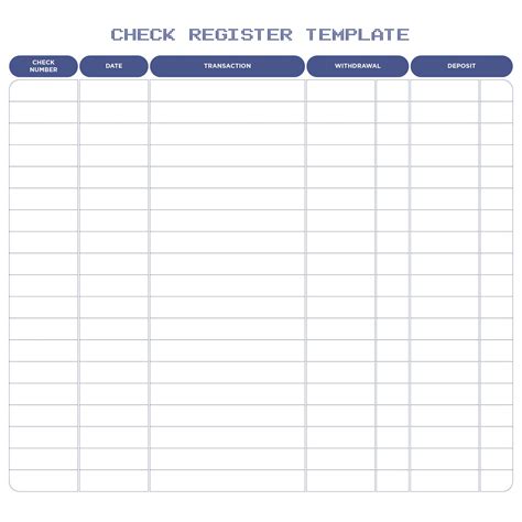 printable checkbook register forms printable forms