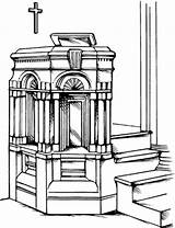 Pulpit Church Clipart Clip Cliparts Definition Library sketch template