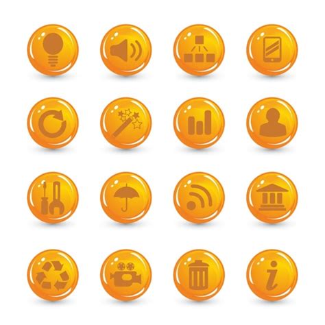 icones orange vecteur gratuite