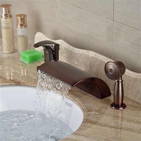 wholesale  retail promotion luxury oil rubbed bronze roman waterfall bathroom tub faucet pull