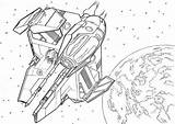 Spaceship Millenium Falcon sketch template